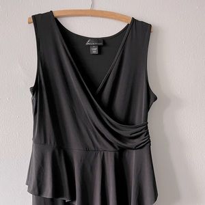 Lane Bryant Plus Size Sleeveless Asymmetrical Black Midi Cocktail Dress